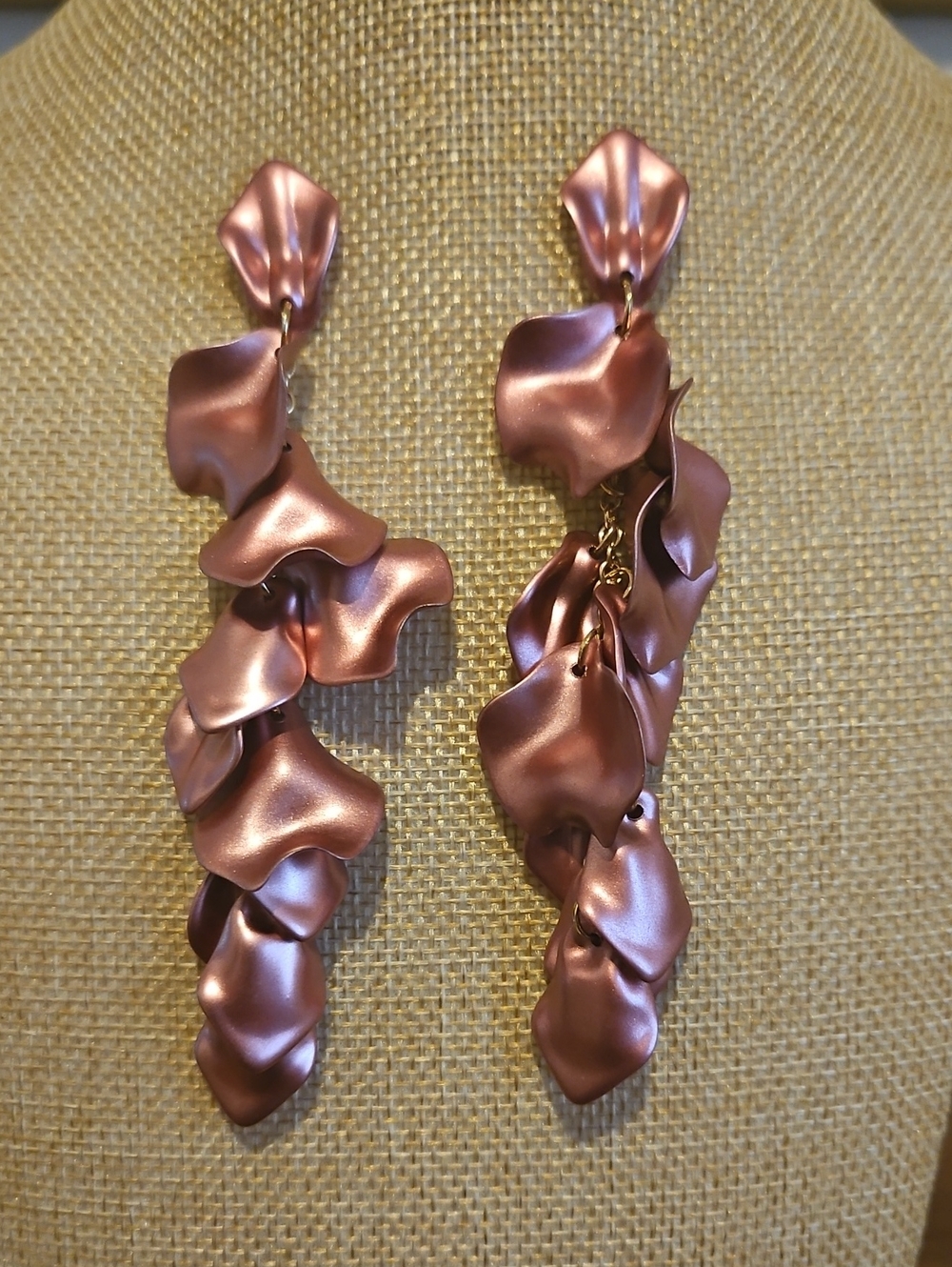 Pink Petal Drop Earrings